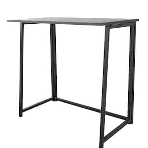 31.5 in. Width Simple Collapsible Black Wood Computer Desk