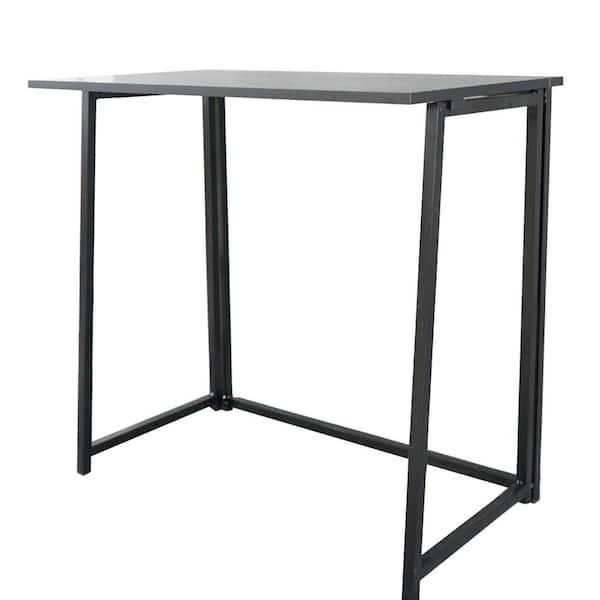 31.5 in. Width Simple Collapsible Black Wood Computer Desk