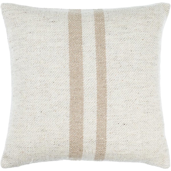 Livabliss Becki Owens Brett Accent Gray/Taupe Striped Polyester 18 in. L x 18 in. W Throw Pillow