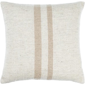 Modern Brett Accent Pillow Cover with Down Insert, 20 in. L x 20 in. W, Gray/Taupe