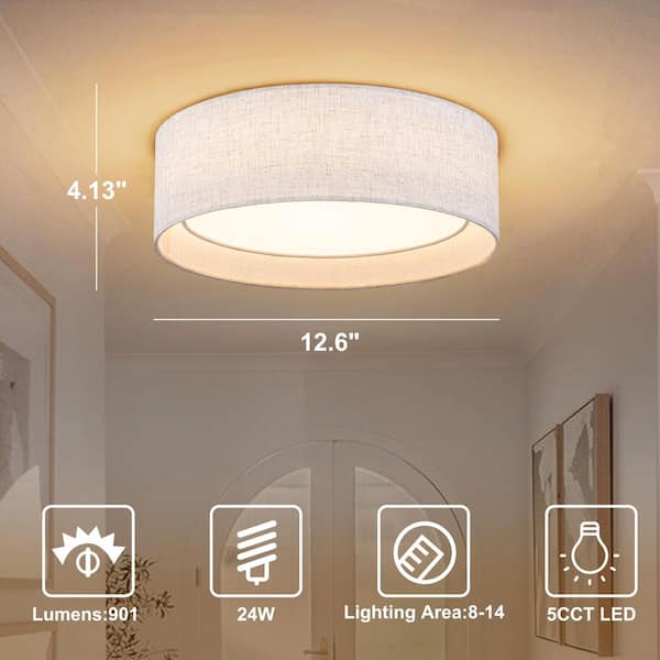 TinHon 13 in. Modern Dimmable Integrated LED Flush Mount Ceiling