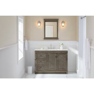 Naples 48 in. W Bath Vanity Cabinet Only in Distressed Grey with Left Hand Drawers