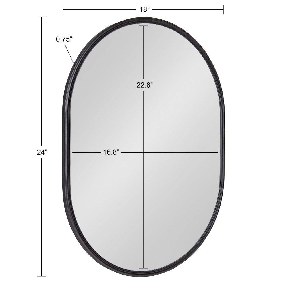 Elegant Full-Length Oval Vanity Mirror in Sleek Black Finish