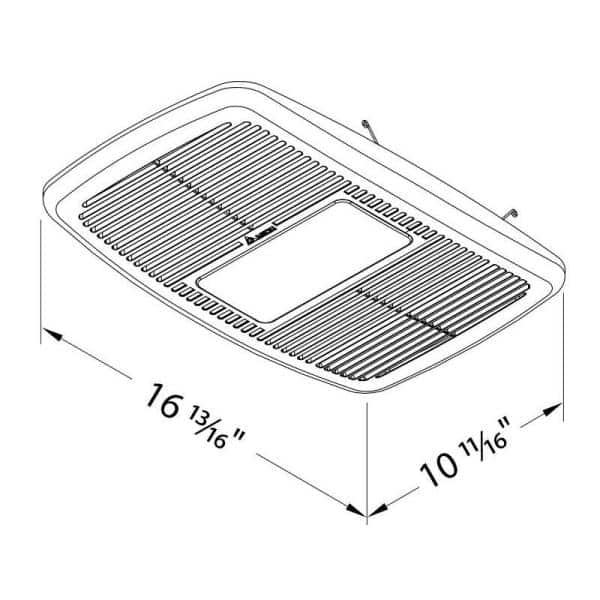White Galvanized Steel LED Bathroom Exhaust Fan with Heater