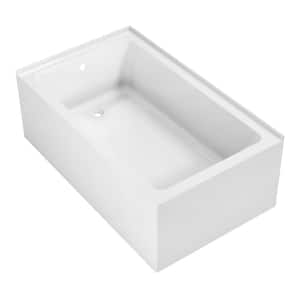Aqua Eden 60 in. x 36 in. Acrylic Rectangular Alcove Soaking Bathtub with Left Drain in White