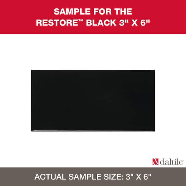 Daltile Restore Black 3 in. x 6 in. Glazed Ceramic Sample Tile