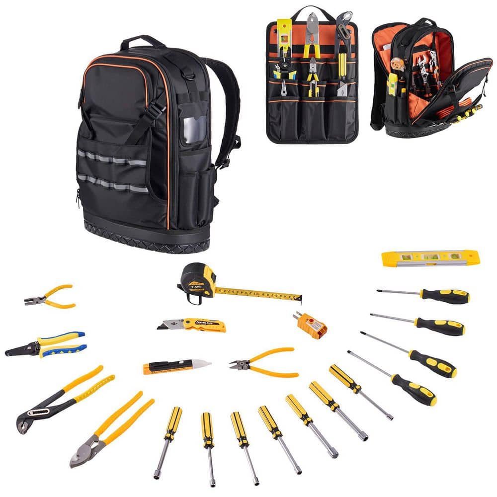 best backpack for laptop and tools Tool Heavy Duty LOKASS Tool Backpack with Molded Base, 1680D Tool Organizer with Compartment & Combination Lock, Water-Resistant Electrician & HVAC Tool Bag, Stands Upright The Hyper Tough Black Tool Backpack is a practical way to organize and carry your tools FUZVOL Heavy Duty Tool Backpack,