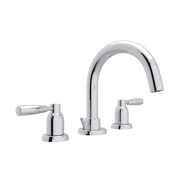 ROHL Holborn 8 in. Widespread Double Handle Bathroom Faucet with Drain Kit Included in Polished Chrome