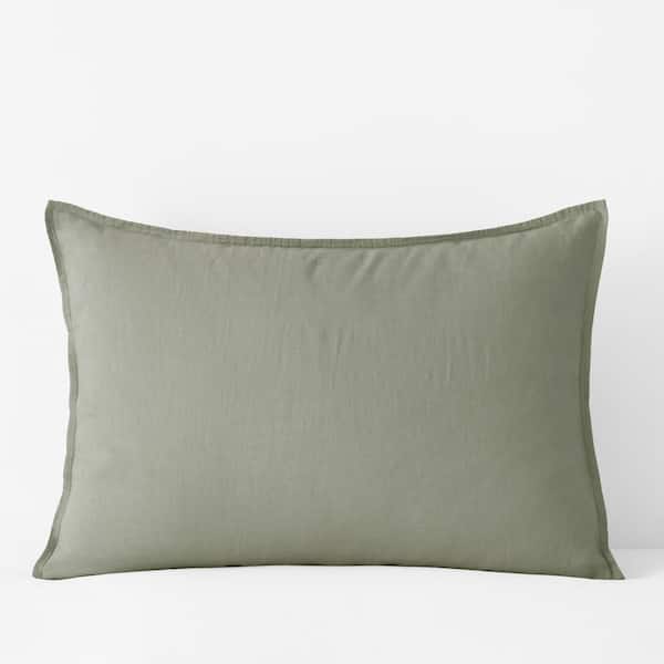 The Company Store Legends Hotel Moss Green Washed Linen King Sham