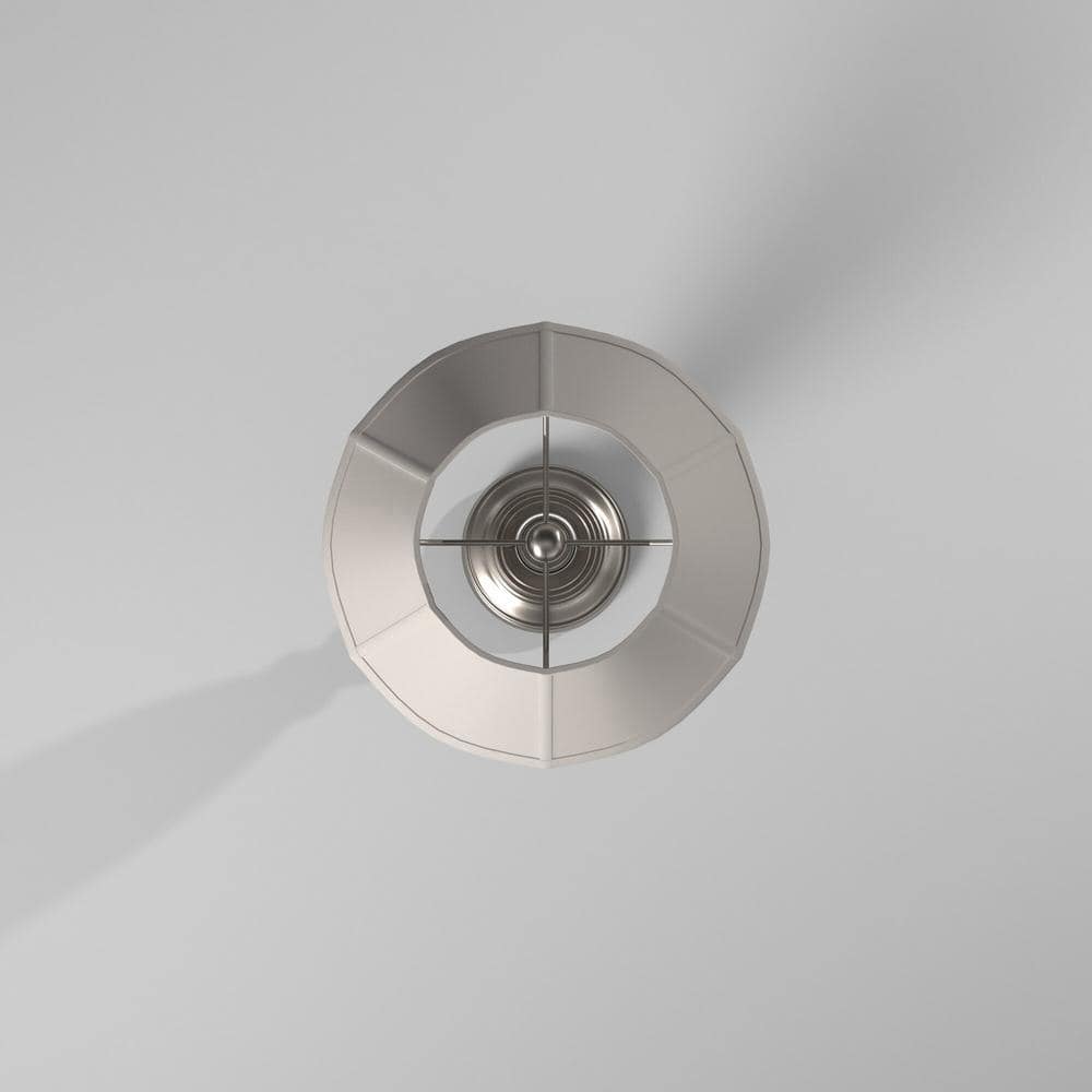 Brushed Steel Table Lamp Set with White Silk Shades