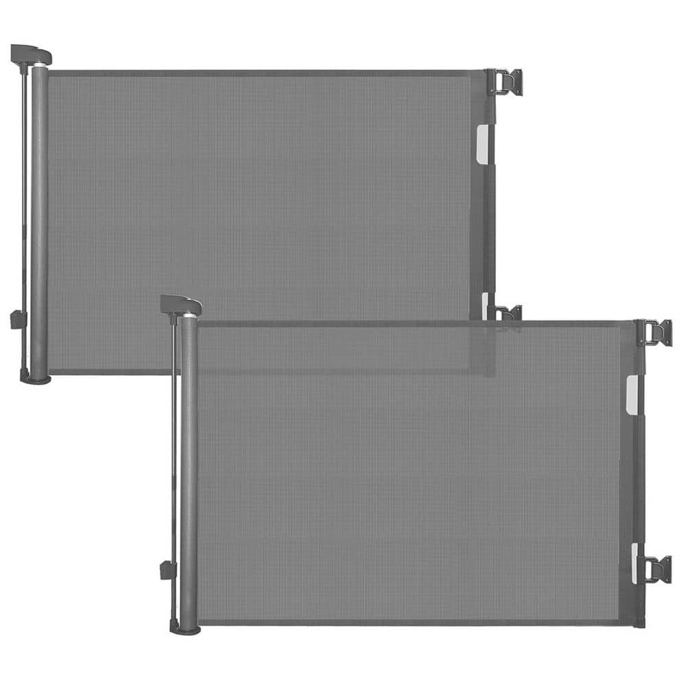 Retractable Mesh Baby/Dog Gate 33 H Extends to 55 W for Doorways Stairs Hallways Outdoor Grey 2 Pack Steel Fence Panel price history on PriceWatchPro