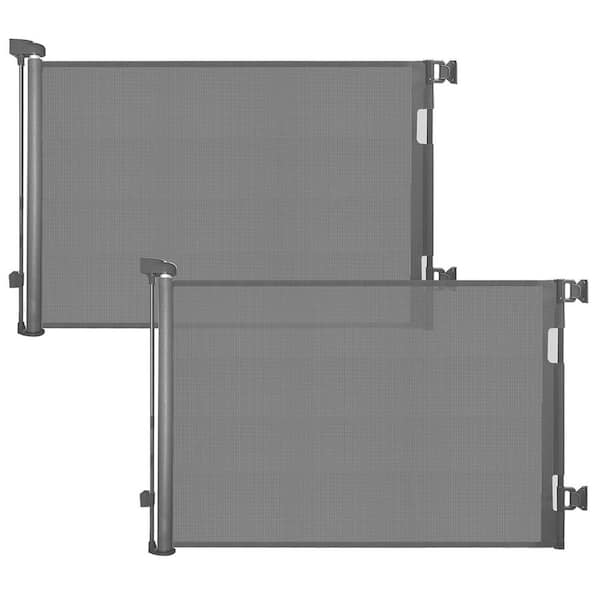 Retractable Mesh Baby/Dog Gate 33H Extends to 55W Child Safety for Doorways Stairs Hallways Outdoor Grey 2 Pack
