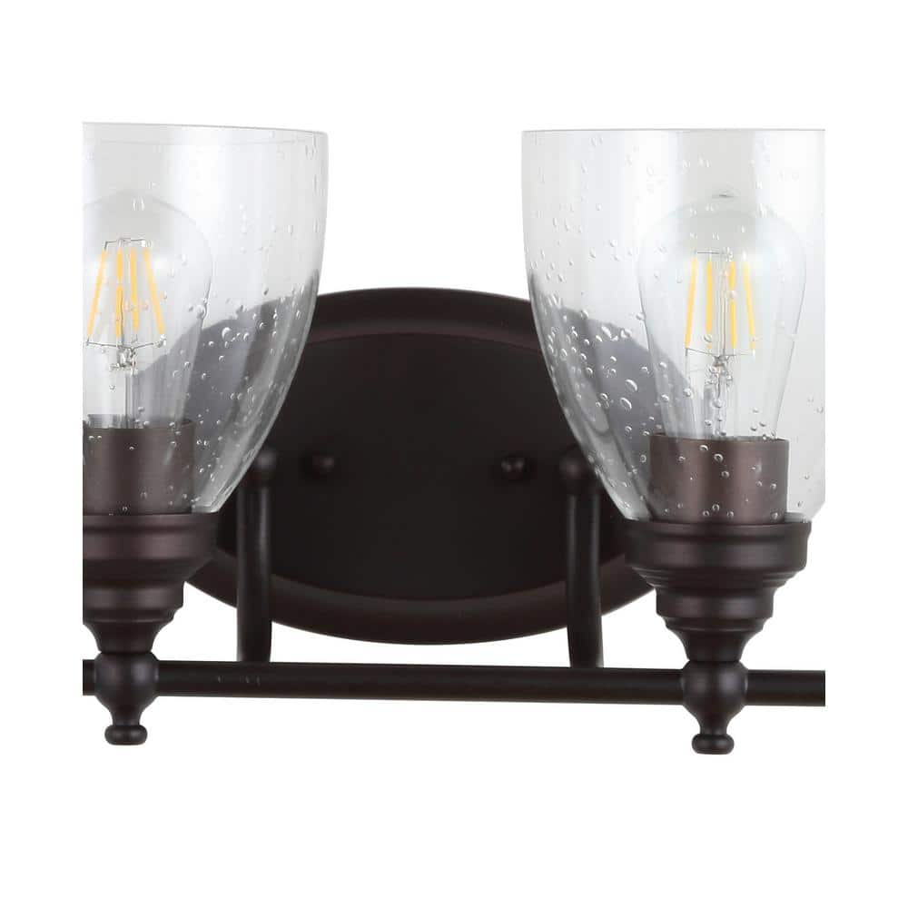 Marais 30" Oil-Rubbed Bronze LED Wall Sconce with Seeded Glass