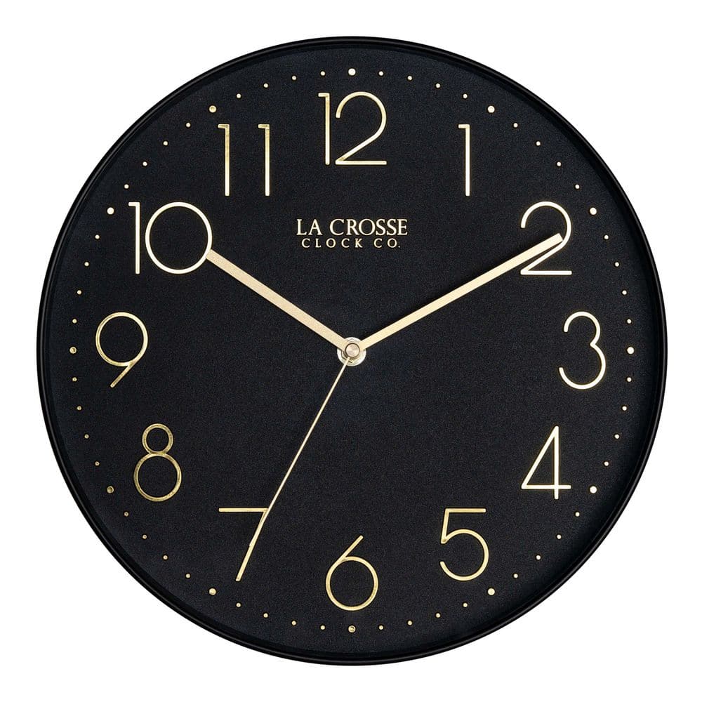 La Crosse Technology 12 in. Paxton Black Silent Sweep Analog