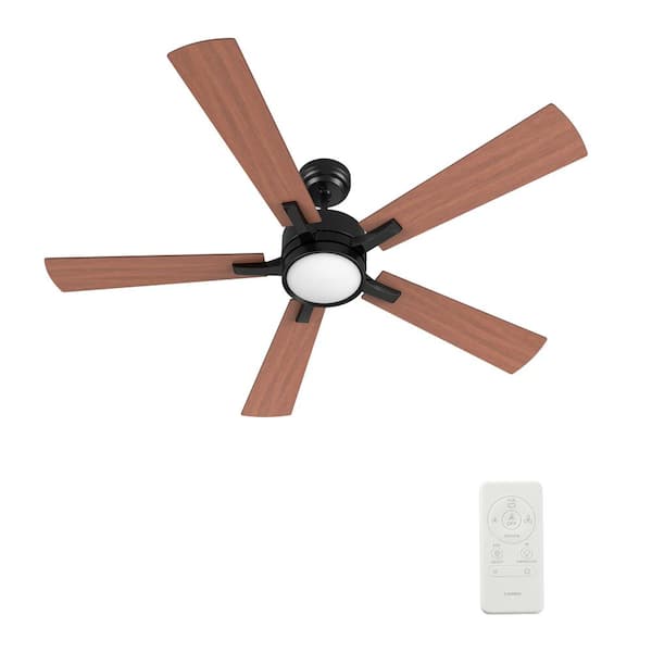 CARRO Everest 52 in. Dimmable LED Indoor/Outdoor Black Smart Ceiling Fan, Light and Remote, Works with Alexa/Google Home/Siri