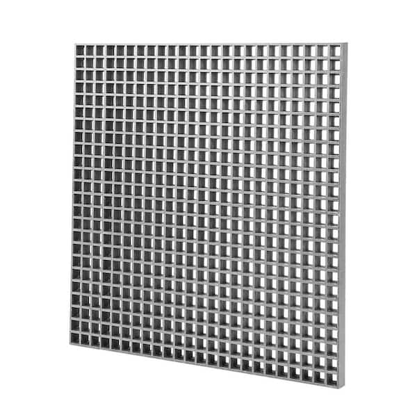 2 ft. x 2 ft. PrimeSeries Composite Fiberglass Grating Deck Tile for Drain Cover,Garage,Walkway,Patio Deck,Gray