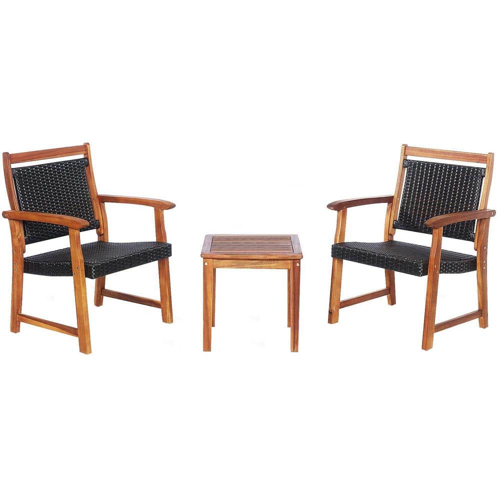 3-Piece Wood Patio Outdoor Bistro Set price history on PriceWatchPro