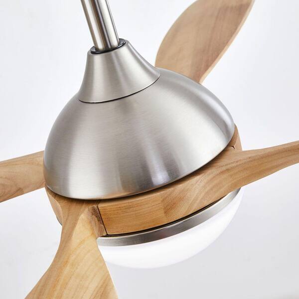 MLiAN 54 in. Nickel And Wood Grain 4-Blade Smart Standard