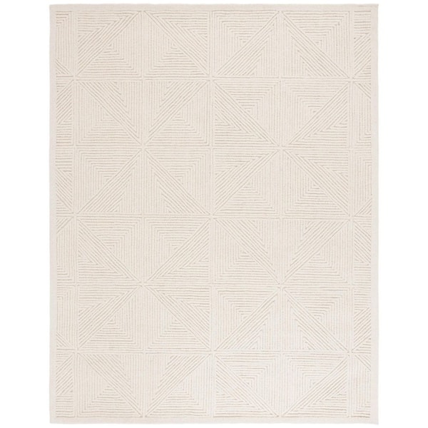 Textural 8 ft. x 10 ft. Ivory Geometric Area Rug