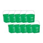 8 Qt. Green Plastic Cleaning Bucket Pail (10-Pack)