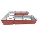 108 inch by 108 inch U Shaped Cocoa Brown Metal Planter Box
