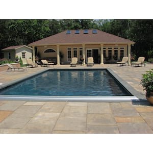 Patio-on-a-Pallet 10 ft. x 10 ft. Concrete Tan Variegated Basket weave Yorkstone Paver (37 Pieces/100 Sq. Ft)
