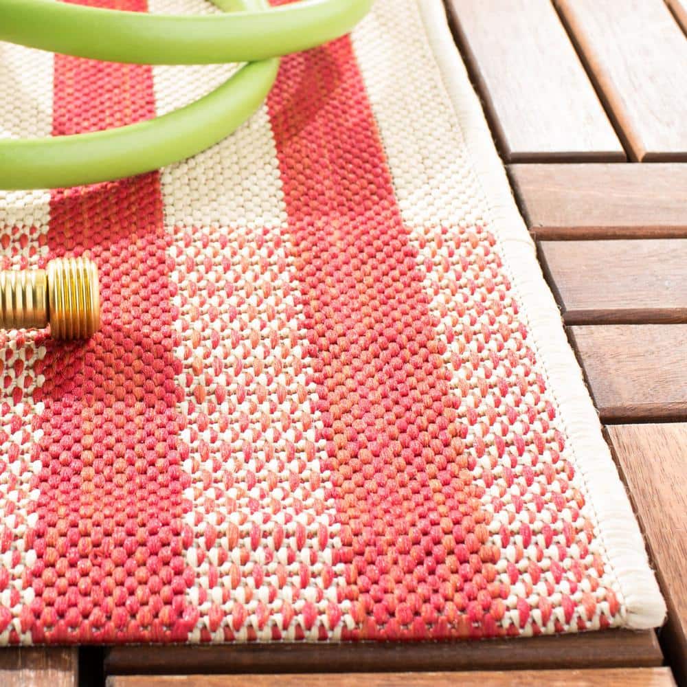 Red Bone 8' x 10' Synthetic Easy-Care Indoor/Outdoor Area Rug