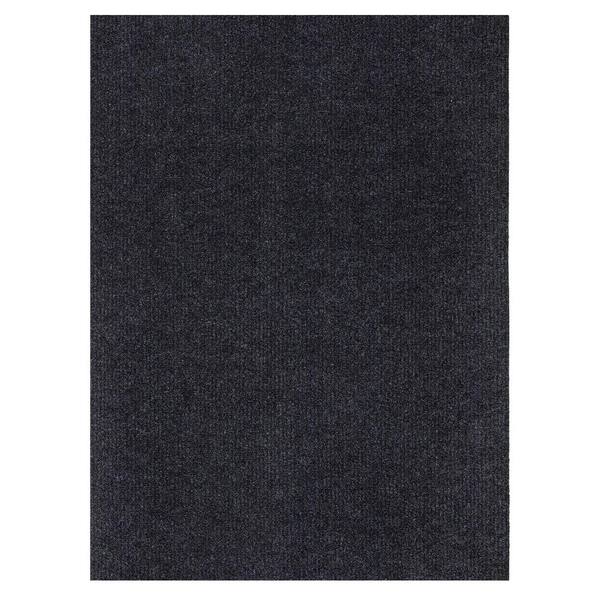 Ottomanson Lifesaver Collection Non-Slip Rubberback Solid 3x9 Indoor/Outdoor Runner Rug, 2 ft. 7 in. x 9 ft., Black