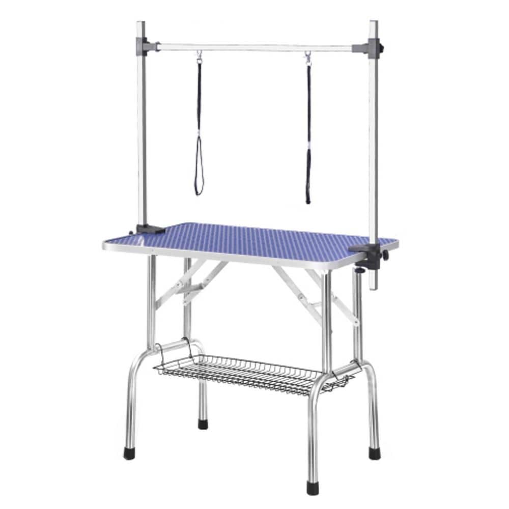 23.6 in. D x 35.4 in. W x 30 in. H Blue Heavy-Duty Stainless Steel Rectangl