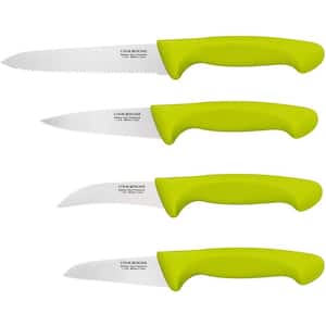 4-Pieces Green Stainless Steel Knife Set Utility Paring Vegetable and Peeling