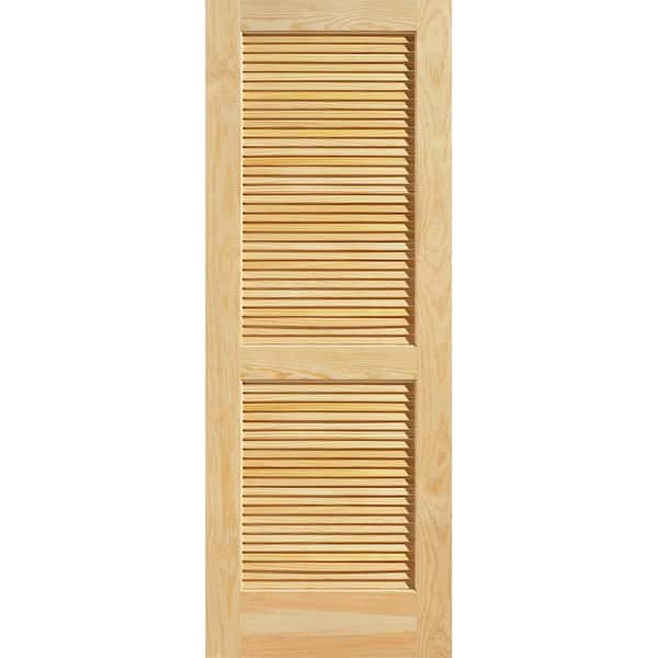Masonite 30 in. x 80 in. No Panel Unfinished Full-louvered Solid Core Pine Interior Door Slab