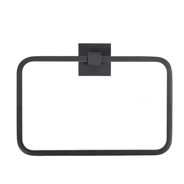 Italia Trieste Wall Mount Towel Ring in Matte Black