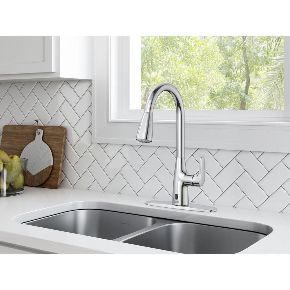 Chrome Touchless High-Arc Kitchen Faucet with Pull-out Spray