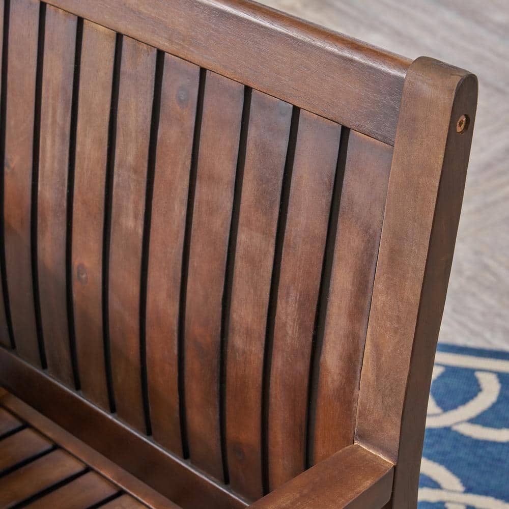 Wilson Dark Brown Acacia Wood Outdoor Dining Chair Set
