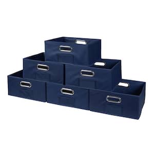 6 in. H x 12 in. W x 12 in. D Blue Fabric Cube Storage Bin 6-Pack