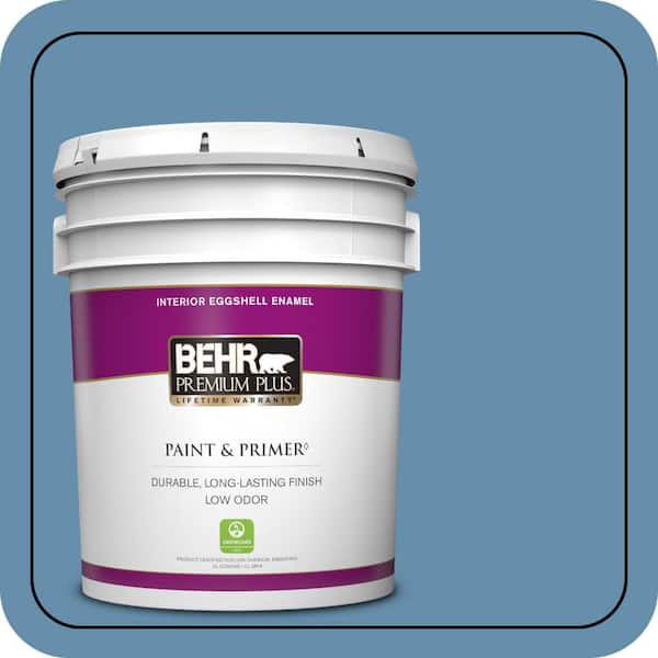 BEHR PREMIUM PLUS 5 gal. #S500-5 Treasure Map Eggshell Enamel Low Odor Interior Paint & Primer