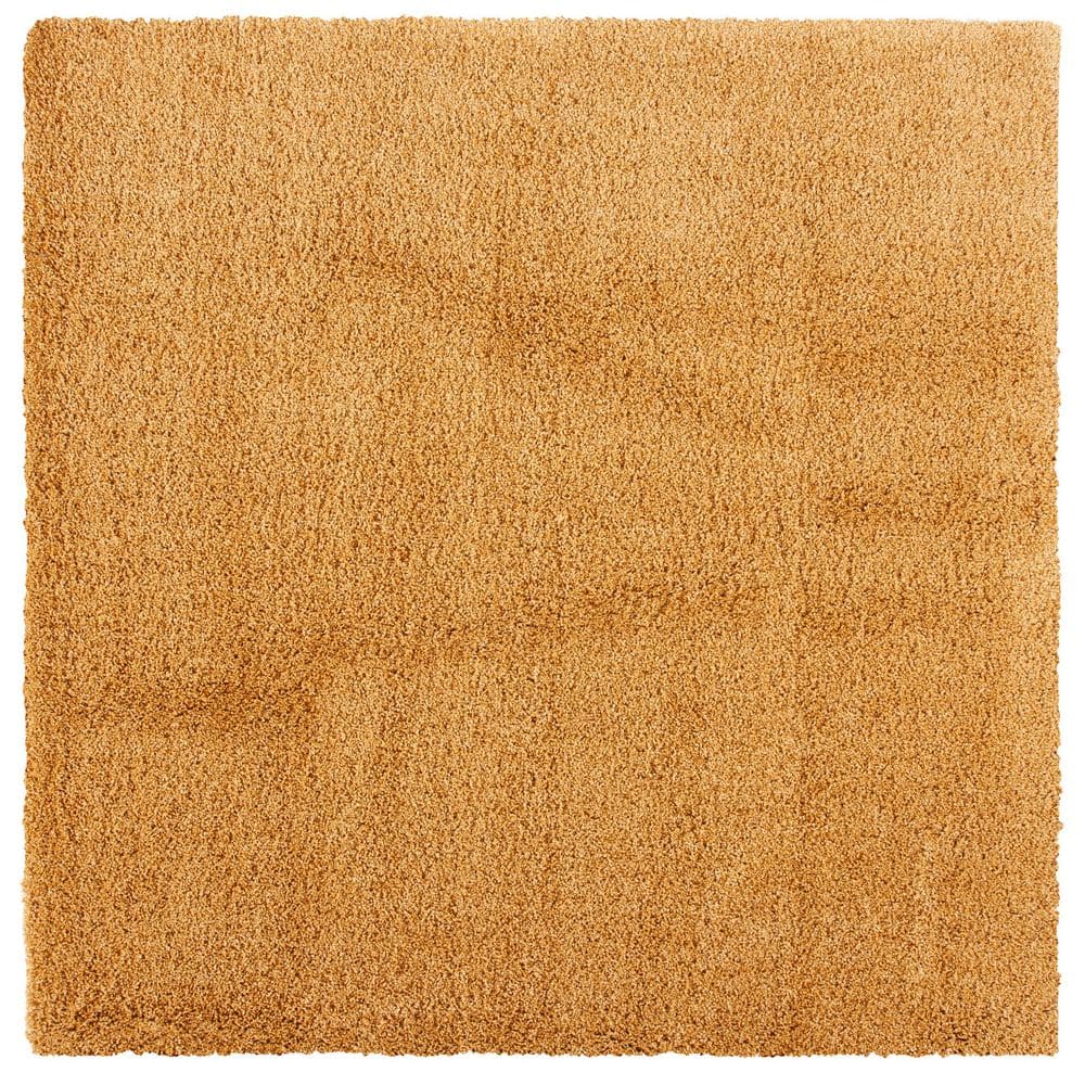 SAFAVIEH Hudson Shag 7 ft. x 7 ft. Gold Solid Square Area Rug SGH220D ...