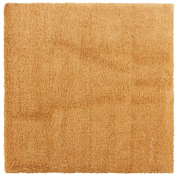 Hudson Shag 7 ft. x 7 ft. Gold Solid Square Area Rug