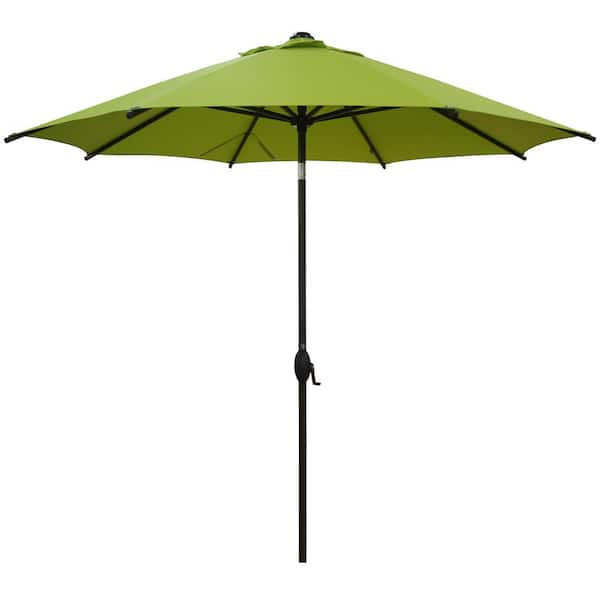 Abba Patio 9 ft. Market Outdoor Patio Umbrella Aluminum Pole with Auto Tilt and Crank, 8 ribs, Lime Green