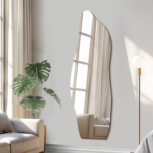 Lumioca Silver 21 in. W x 64 in. H Alien Frameless Stone Shaped