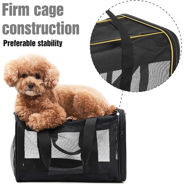 Portable Travel Foldable Cat Carrier Bag - Soft & Durable With Lid