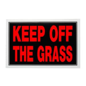 8 in. x 12 in. Plastic Keep Off Grass Sign
