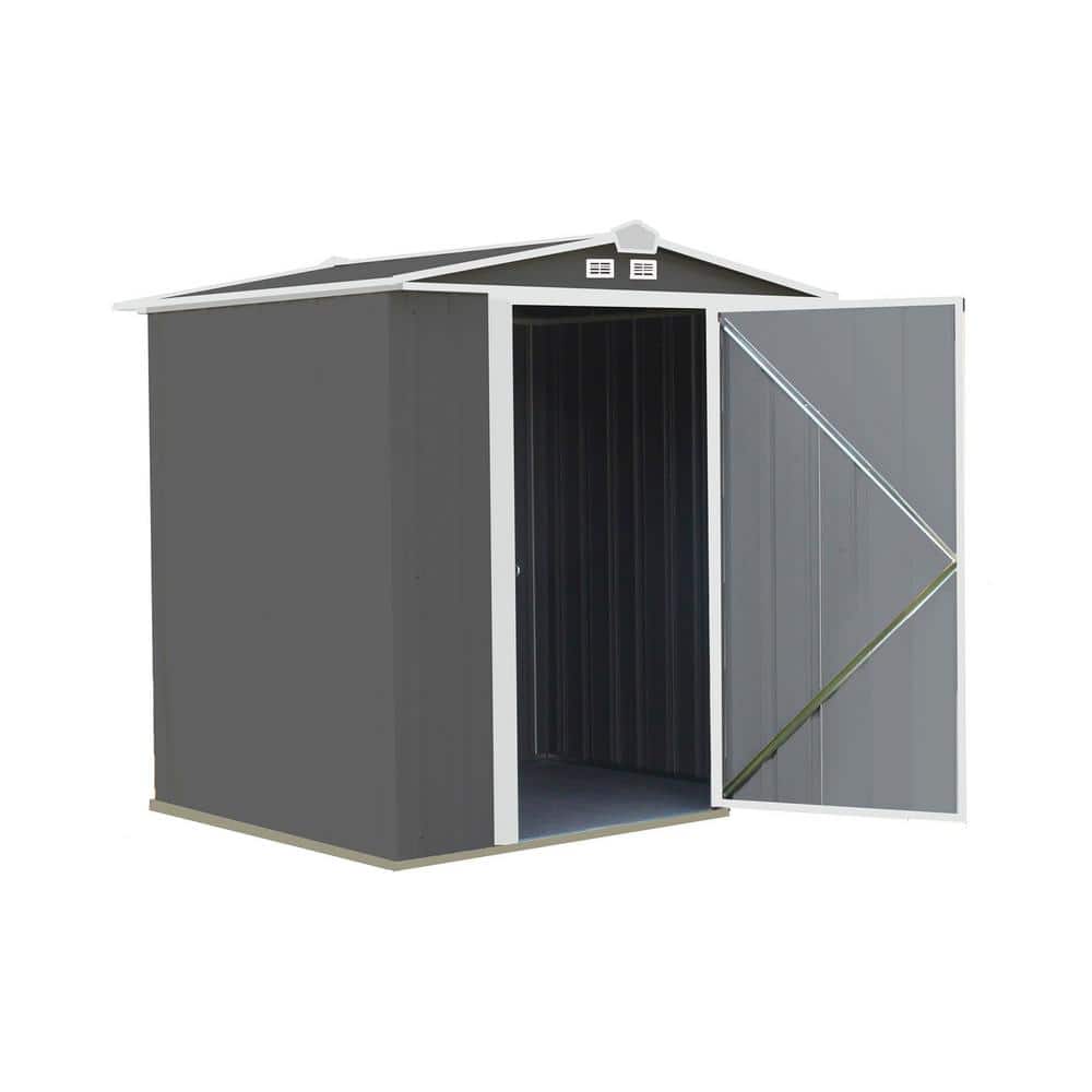 Charcoal and Cream 6' x 5' Steel Storage Shed