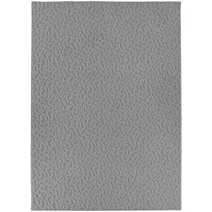 Ivy Silver 3 ft. x 5 ft. Casual Tuffted Solid Color Floral Polypropylene Area Rug