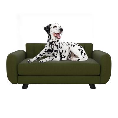 Brittany Large Green Linen Pet Bed