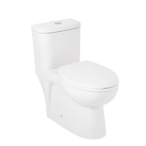 Alledonia 1-Piece 1.28 GPF Single Flush Elongated Toilet in White