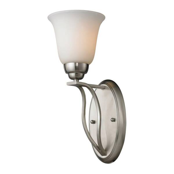 Titan Lighting Malaga 1-Light Ceiling Brushed Nickel Sconce