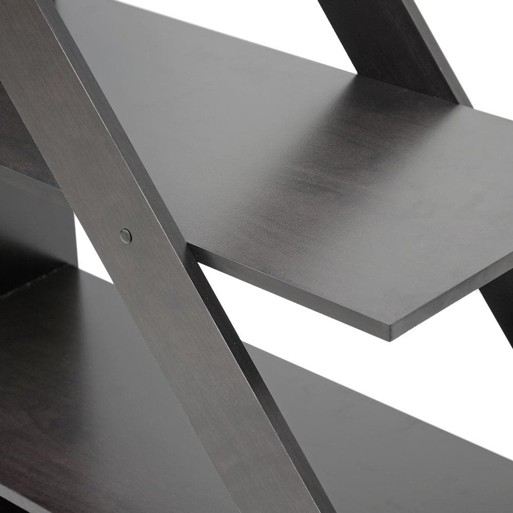 Psinta Dark Brown Modern Ladder Shelving Unit