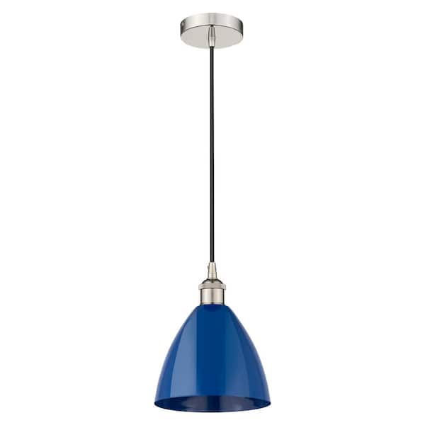 Innovations Plymouth Dome 100-Watt 1-Light Polished Nickel Standard Mini Pendant Light with Metal Shade