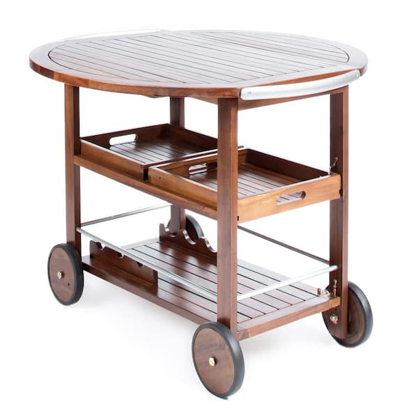 Noble House Cynthia Dark Oak Bar Cart